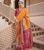 Printed silk blend amber classic saree