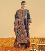 Hana deep blue chauga with salwar and odhni