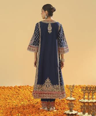 Hana deep blue chauga with salwar and odhni 5