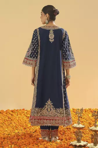 Hana deep blue chauga with salwar and odhni