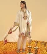 Ziana daisy ivory short kurta with salwar and dupatta