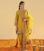 Mirha mustard short kurta with salwar and dupatta