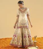 Sadiya daisy ivory short kurta with sharara and dupatta