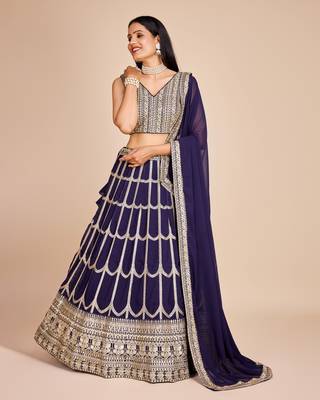 Designer Bollywood Style Wedding Wear Lehenga Choli 1
