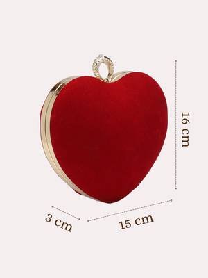 red velvet heart-shaped clutch bag 5