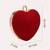 red velvet heart-shaped clutch bag