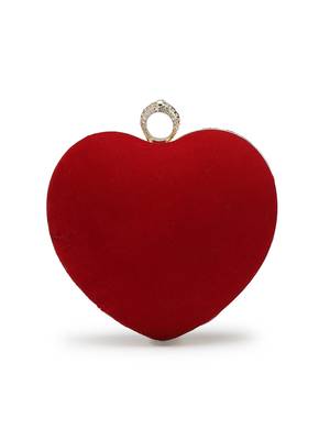 red velvet heart-shaped clutch bag 6