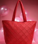 uno valentine red polyester diamond quilted handheld bag