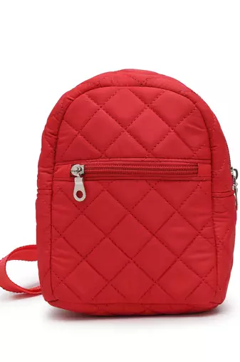 uno valentine red polyester diamond quilted sling bag