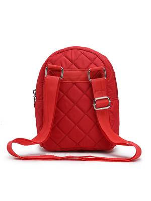 uno valentine red polyester diamond quilted sling bag 6