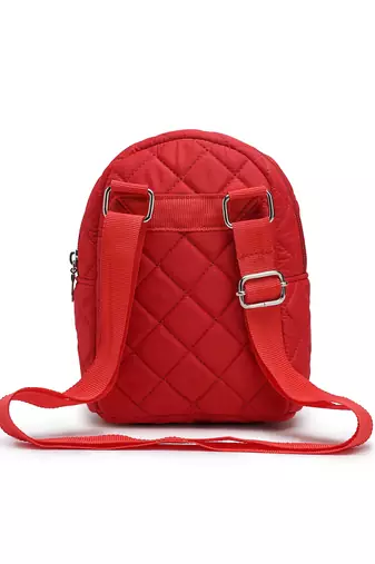 uno valentine red polyester diamond quilted sling bag