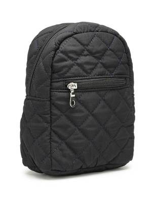 uno black polyester diamond quilted sling bag 5