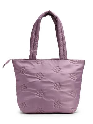 uno lavender polyester floral quilted handheld bag 4