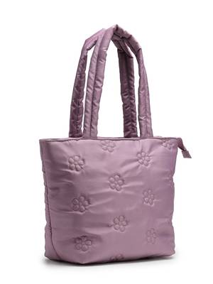 uno lavender polyester floral quilted handheld bag 5