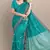 sea green linen jamdani work saree with blouse