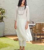 Snow white chamelia kurta set