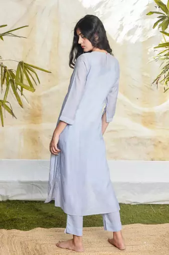 Powder blue  cyprus kurta set
