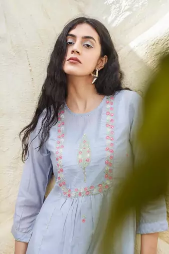 Powder blue  cyprus kurta set