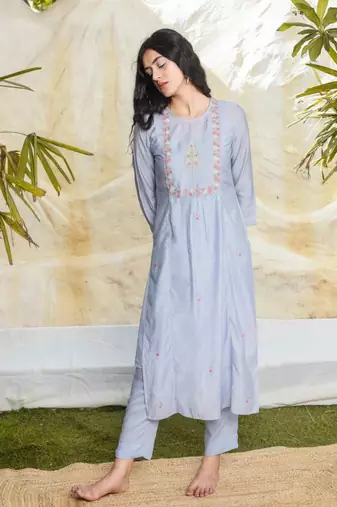 Powder blue  cyprus kurta set