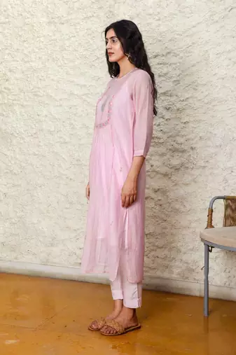 Blush pink cyprus kurta set
