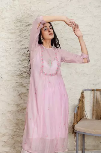 Blush pink cyprus kurta set