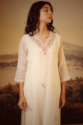 White rangoon bail kurta set 2