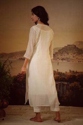White rangoon bail kurta set 5