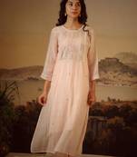 Ivory pink flamingo kurta set