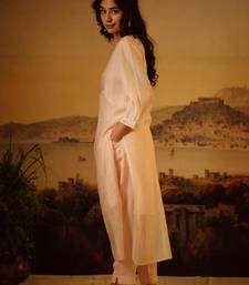 Ivory pink lovebirds kurta and pant set