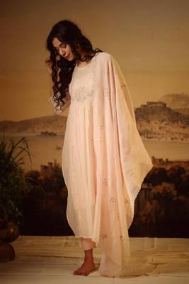 Ivory pink lovebirds kurta and pant set 4