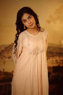 Ivory pink lovebirds kurta and pant set 1