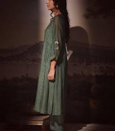 Bottle green juhi yoke kurta set