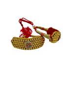 Stone stud gold plated  pouchi color golden material brass  size adjustable