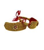 Stone stud gold plated  pouchi color golden material brass  size adjustable