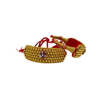 Stone stud gold plated  pouchi color golden material brass  size adjustable 1