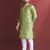 Pista green emboj work daaman concept jacquard silk with inner cotton kurta pajama set