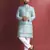 Sky blue emboj work daaman concept jacquard silk with inner cotton kurta pajama set