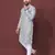 Grey multi sequence with  white embroidered work kurta pajama set