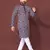 Purple multi sequence with  white embroidered work kurta pajama set