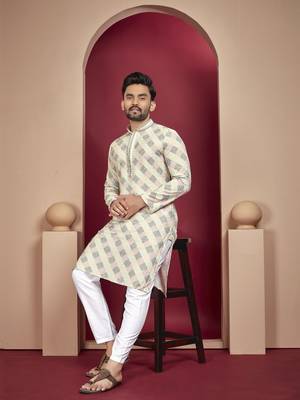 Multicolor heavy lukhnowi work with unique digital print kurta pajama set 2