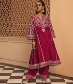 Hotpink aiman - short knee length chauga with salwar