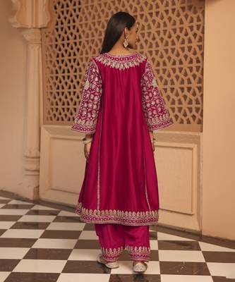 Hotpink aiman - short knee length chauga with salwar 3