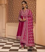 Hotpink aiman - short knee length chauga with salwar and odhni