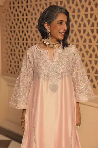 Rosepink aiman - short knee length chauga with salwar and odhni