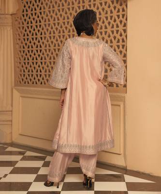 Rosepink aiman - short knee length chauga with salwar and odhni 4