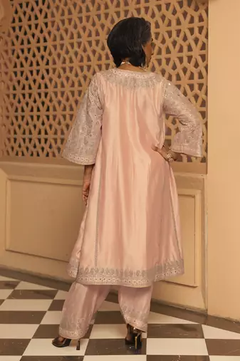 Rosepink aiman - short knee length chauga with salwar and odhni