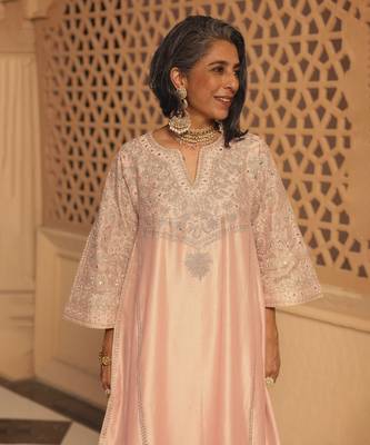 Rosepink aiman - short knee length chauga with salwar 1