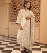 Daisy ivory aiman - short knee length chauga with salwar and odhni