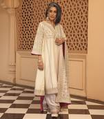 Daisy ivory aiman - short knee length chauga with salwar