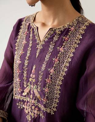Purple stardust kurta set 4